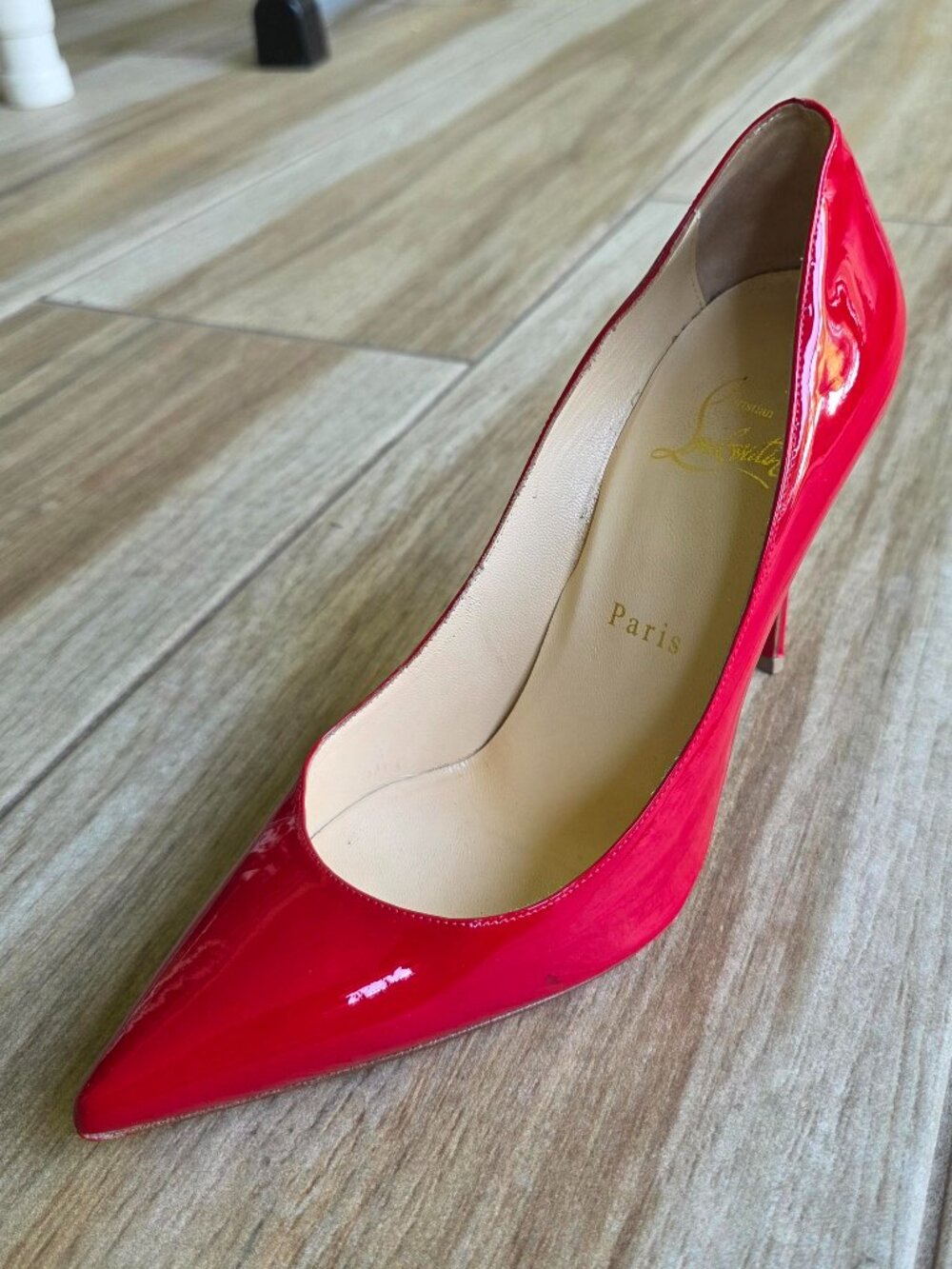 Christian Louboutin So-Kate 100 Red Patent Leather Pumps Eur. 37.5